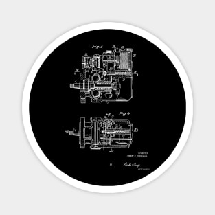 Control Mechanism for Adjusting the Fuel Engine Vintage Patent Hand Drawing Magnet